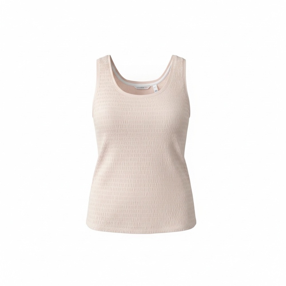 Isaac Mizrahi Live! XL Crinkle Knit Tank Blush Pink Scoop Neck NWOT A591662